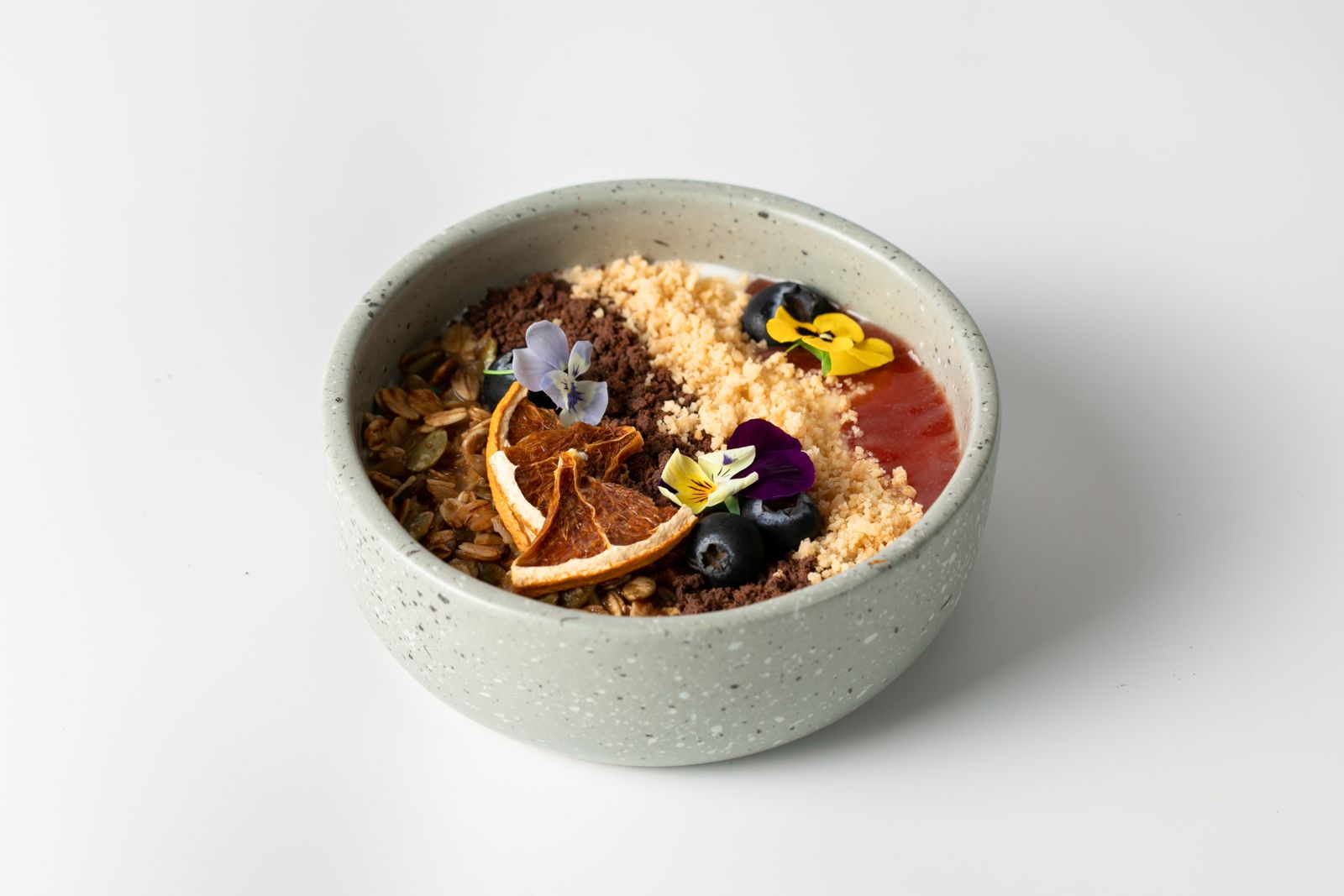 Yogurt Bowls this Is with jam, fruit and granola